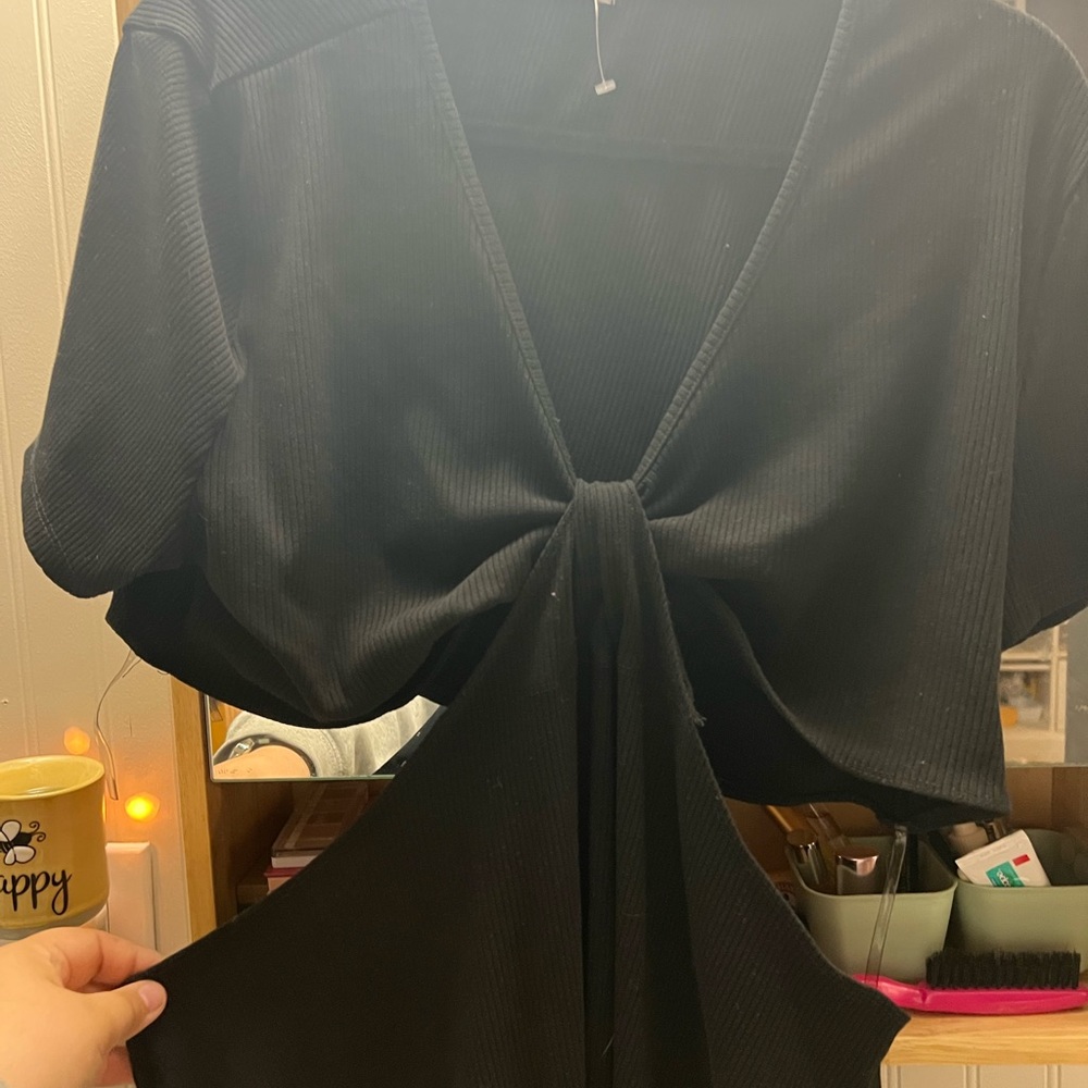 Black bodycon dress with cut outs